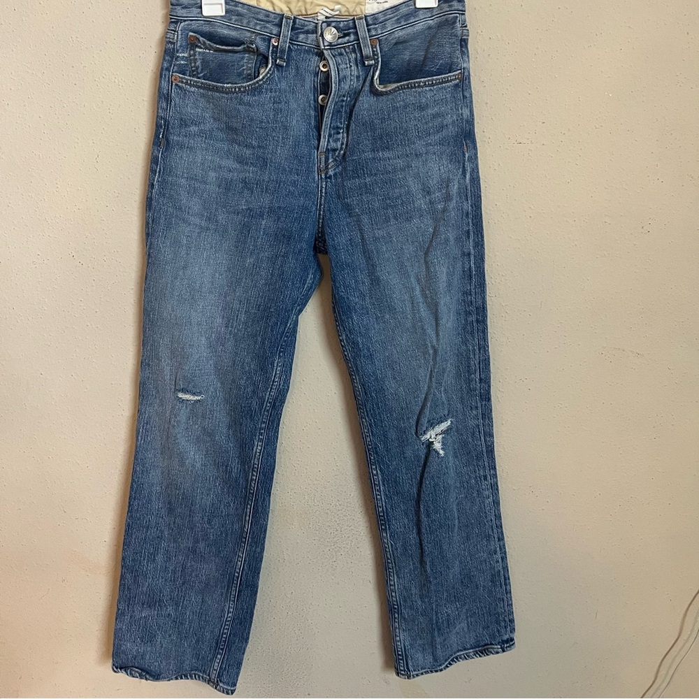 Rag & Bone Jeans Womens 28 Maya High Rise Ankle Straight Medium Light Wash Denim